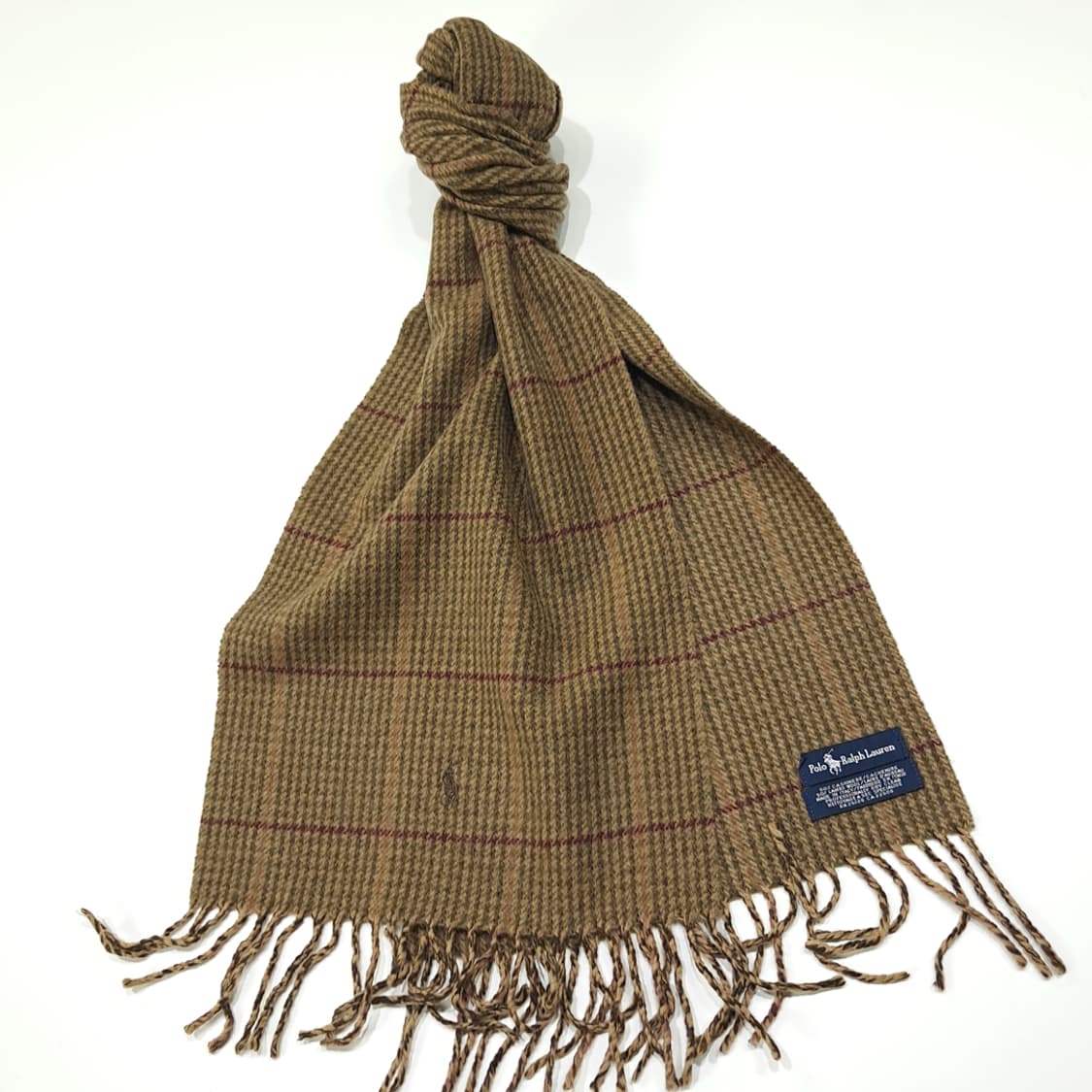 MX455 폴로 이태리판 캐시미어 포니자수 브라운 머플러 목도리 상품이미지2