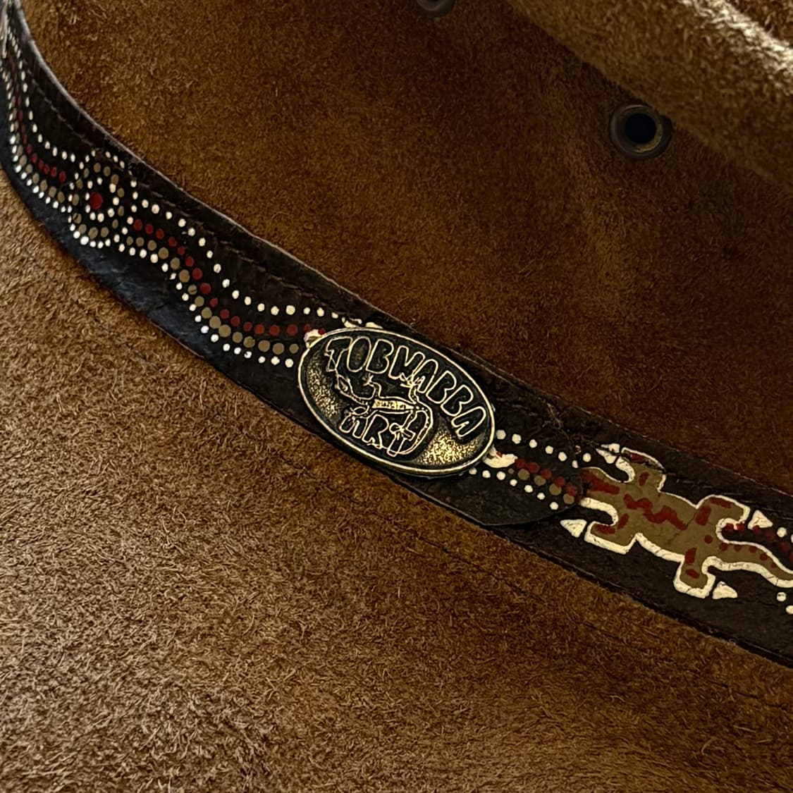 90s 오스트레일리아 TOBWABBA 스웨이드 레더 카우보이 햇 상품이미지4