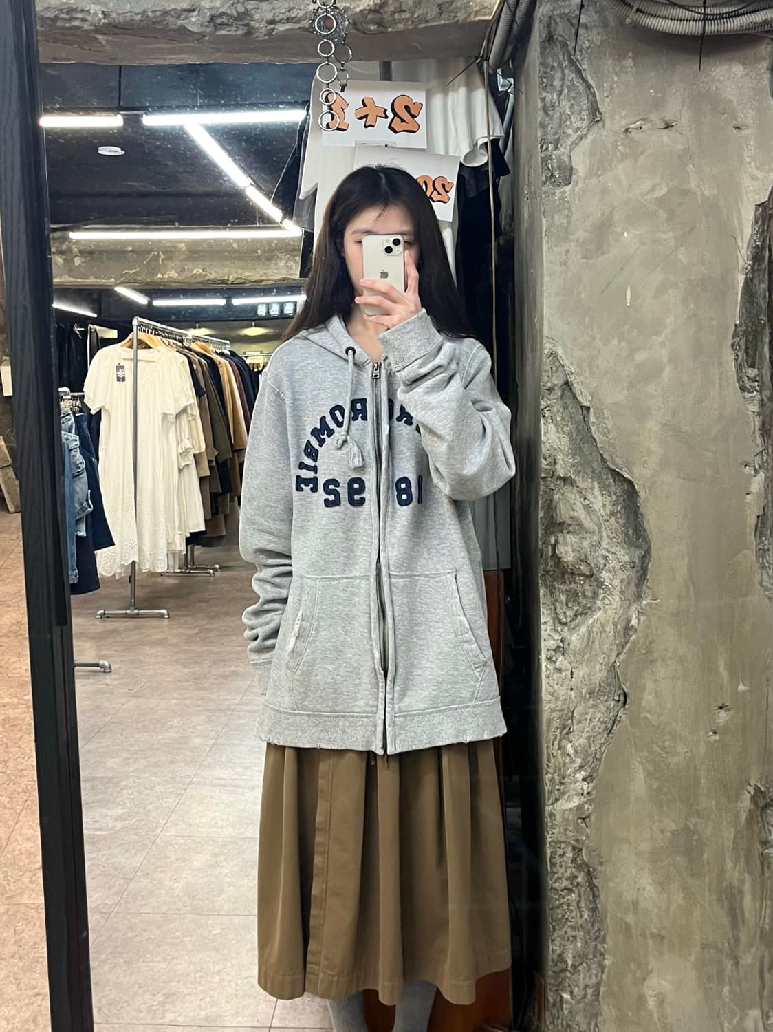 아베크롬비 기모 후드집업 그레이 2XL #csz3959 상품이미지2