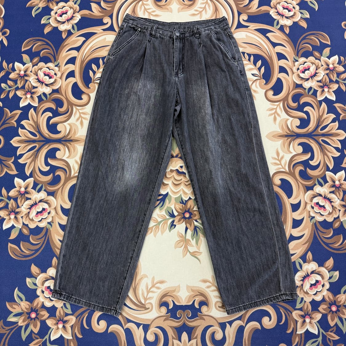 (2)디미트리 블랙 DIMITRI BLACK 흑청 와이드 데님팬츠 상품이미지1