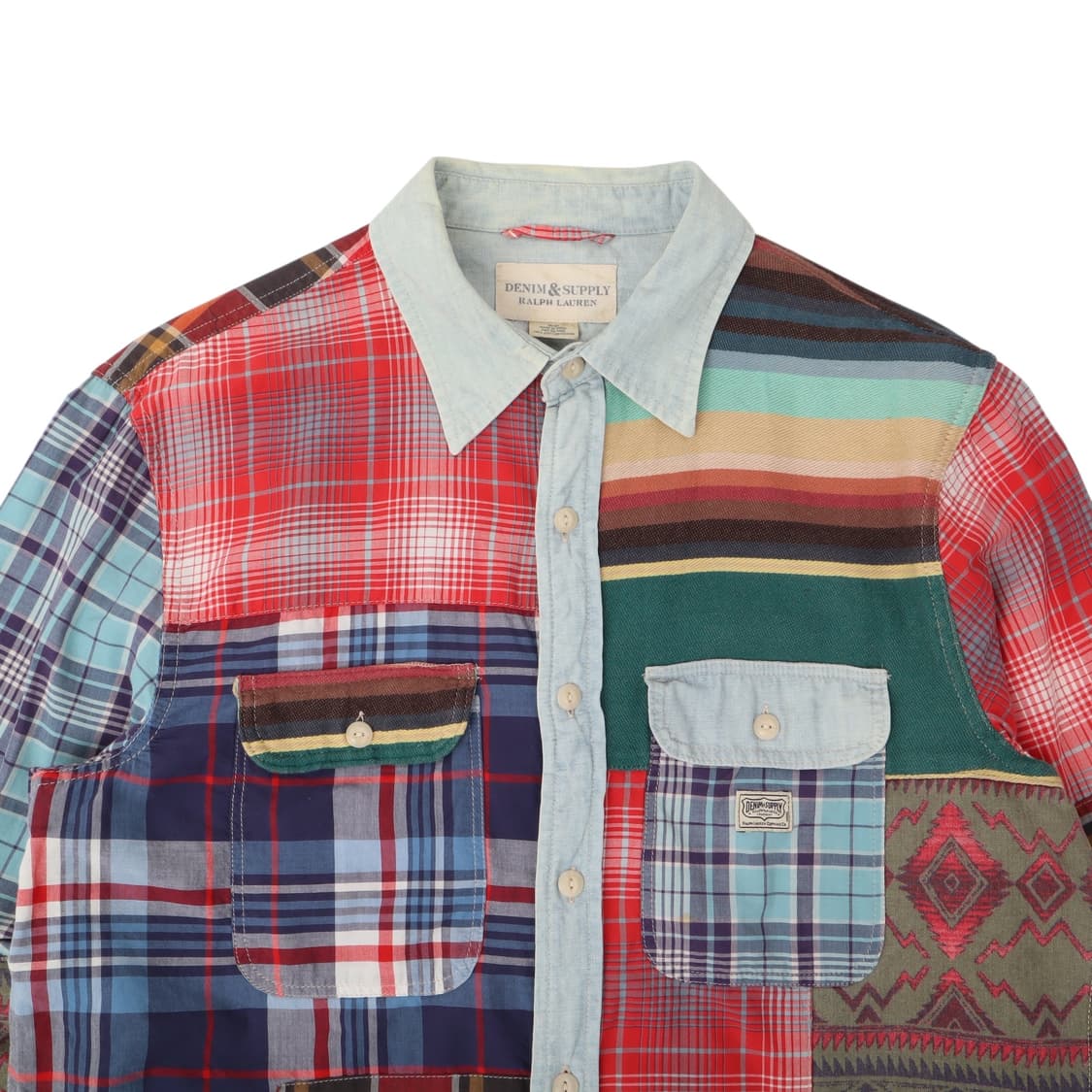 데님앤서플라이 패치워크 체크 셔츠 상품이미지2