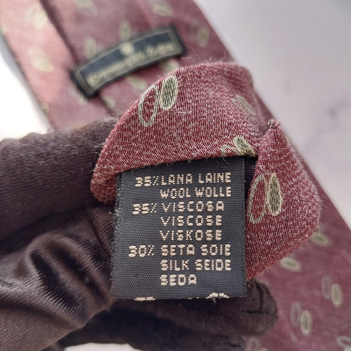 제냐 울&코튼&실크 브라운 패턴 넥타이 9.8cm A+등급 K1885
 상품이미지9