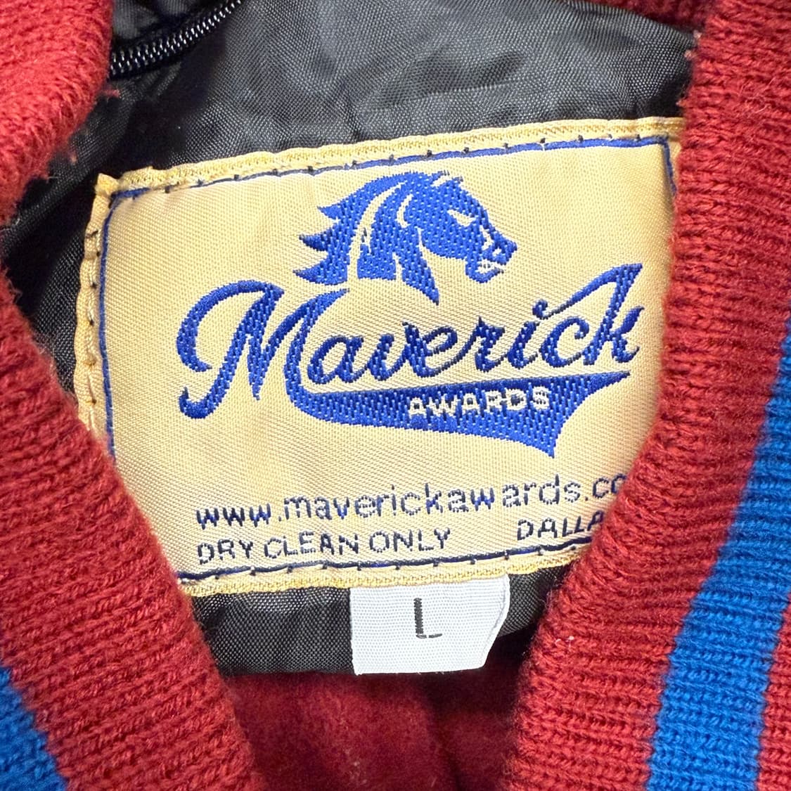 [정품/L] maverick 레드 K 로고 레더 야구 점퍼 b18 상품이미지5