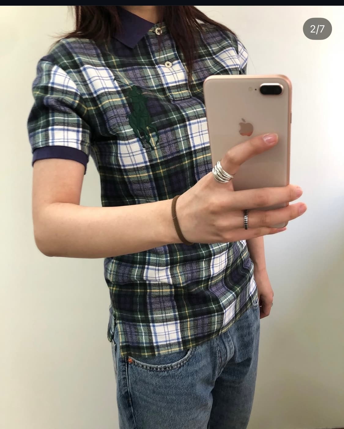 폴로 빅포니 체크 피케 셔츠 상품이미지2