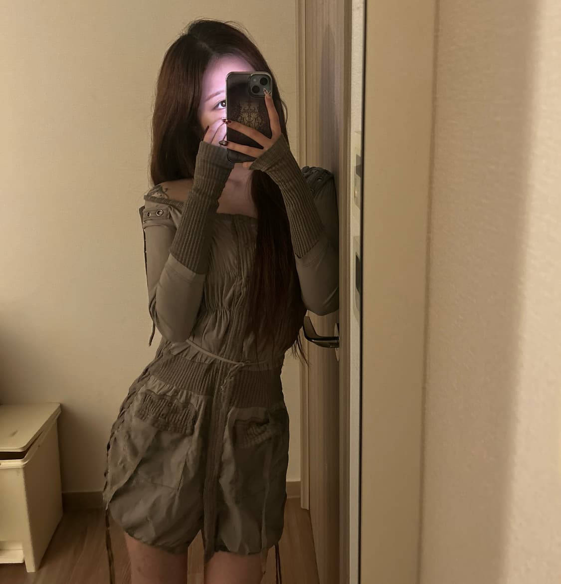 Salvage shirring stu button dress 상품이미지1