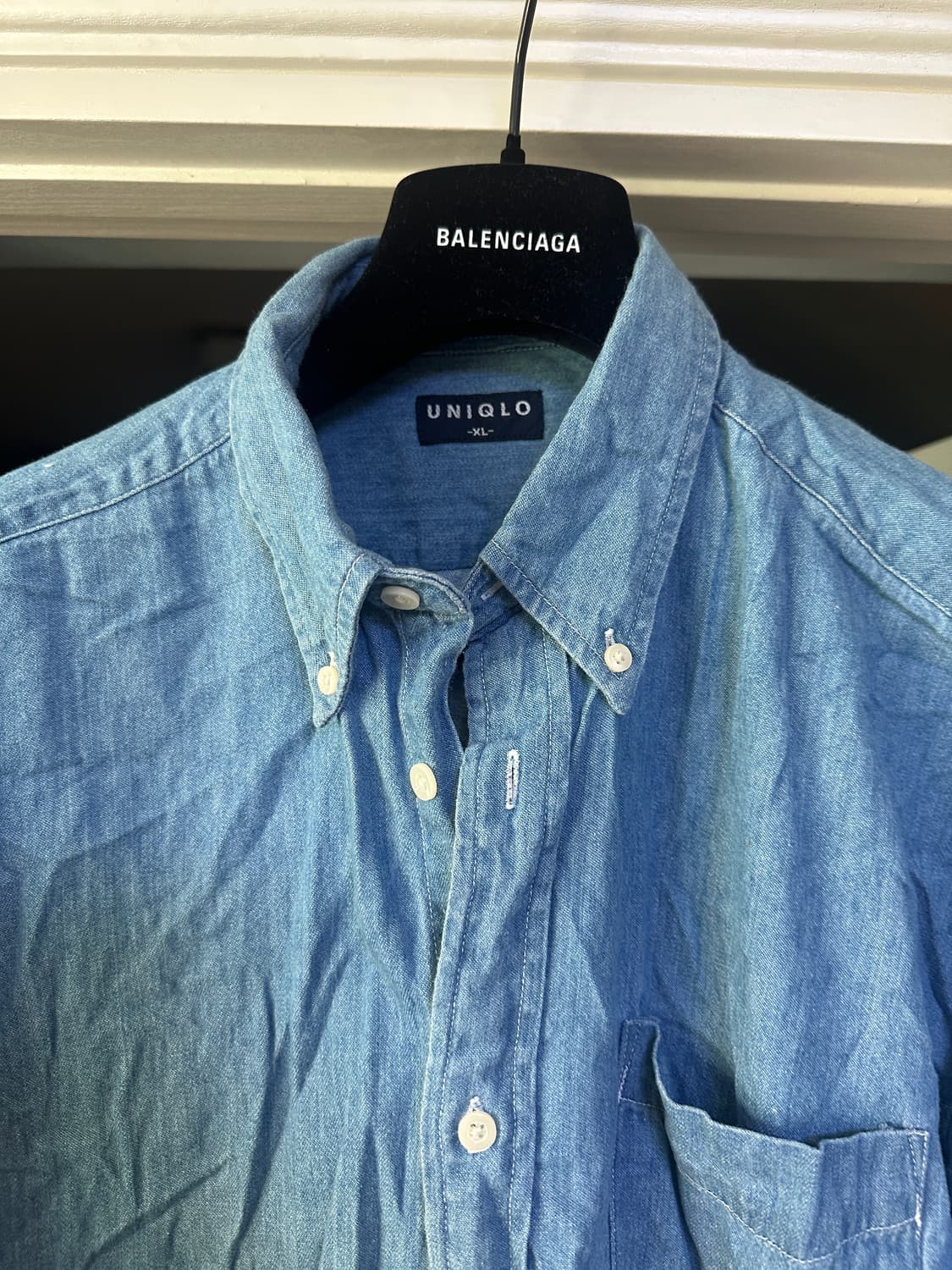 [XL] 구형 유니클로 연청 데님 셔츠 상품이미지2