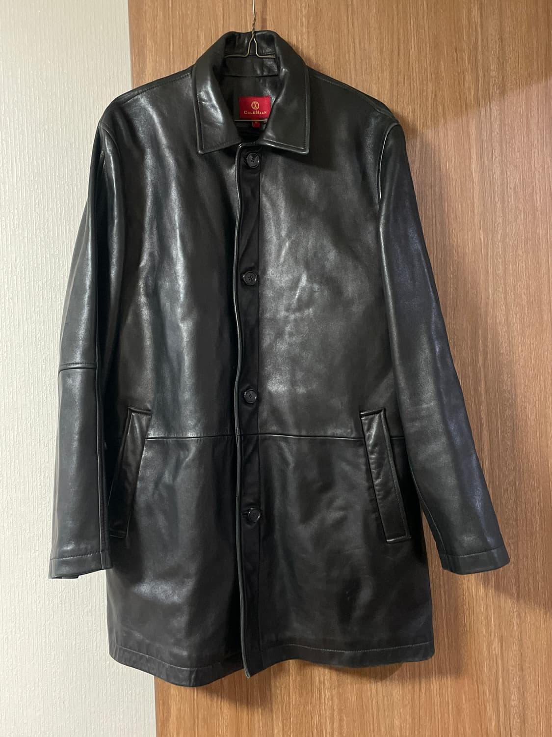 COLE HAAN 웨스턴 무드 램스킨 양가죽 레더 카 코트 상품이미지1