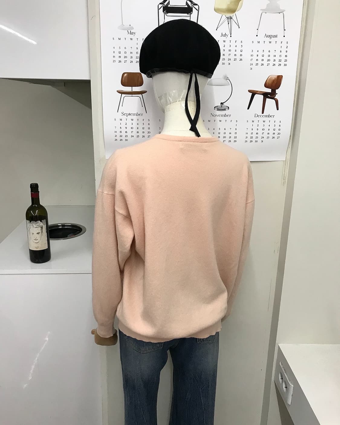 버버리 연핑크 금장 라운드 울 가디건 상품이미지7