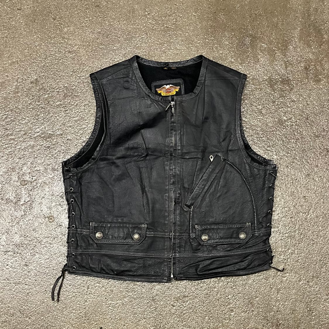 90s 할리데이비슨 가죽 베스트 (105) 상품이미지3