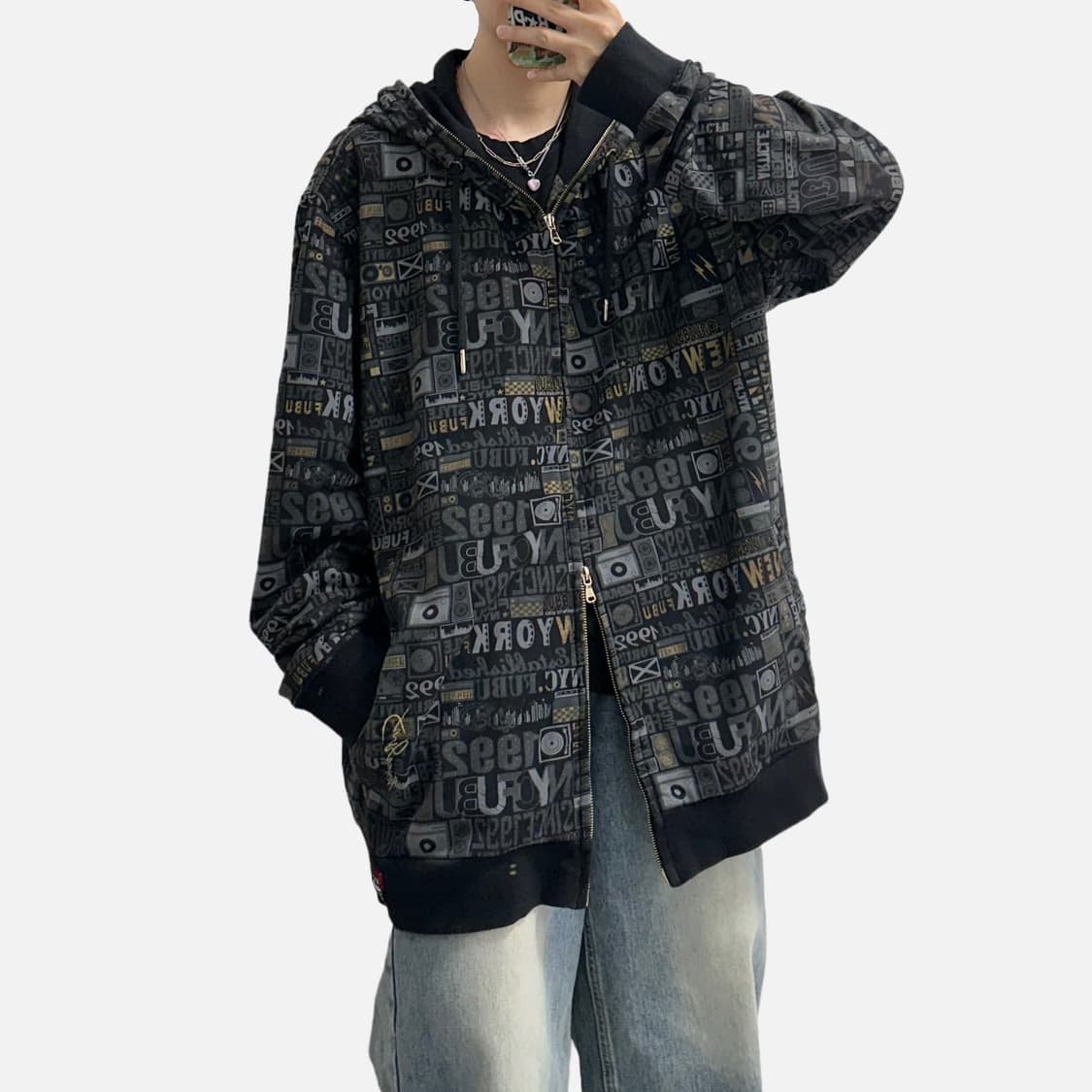 fubu 후부 y2k 빈티지 올오버 후드집업 상품이미지2