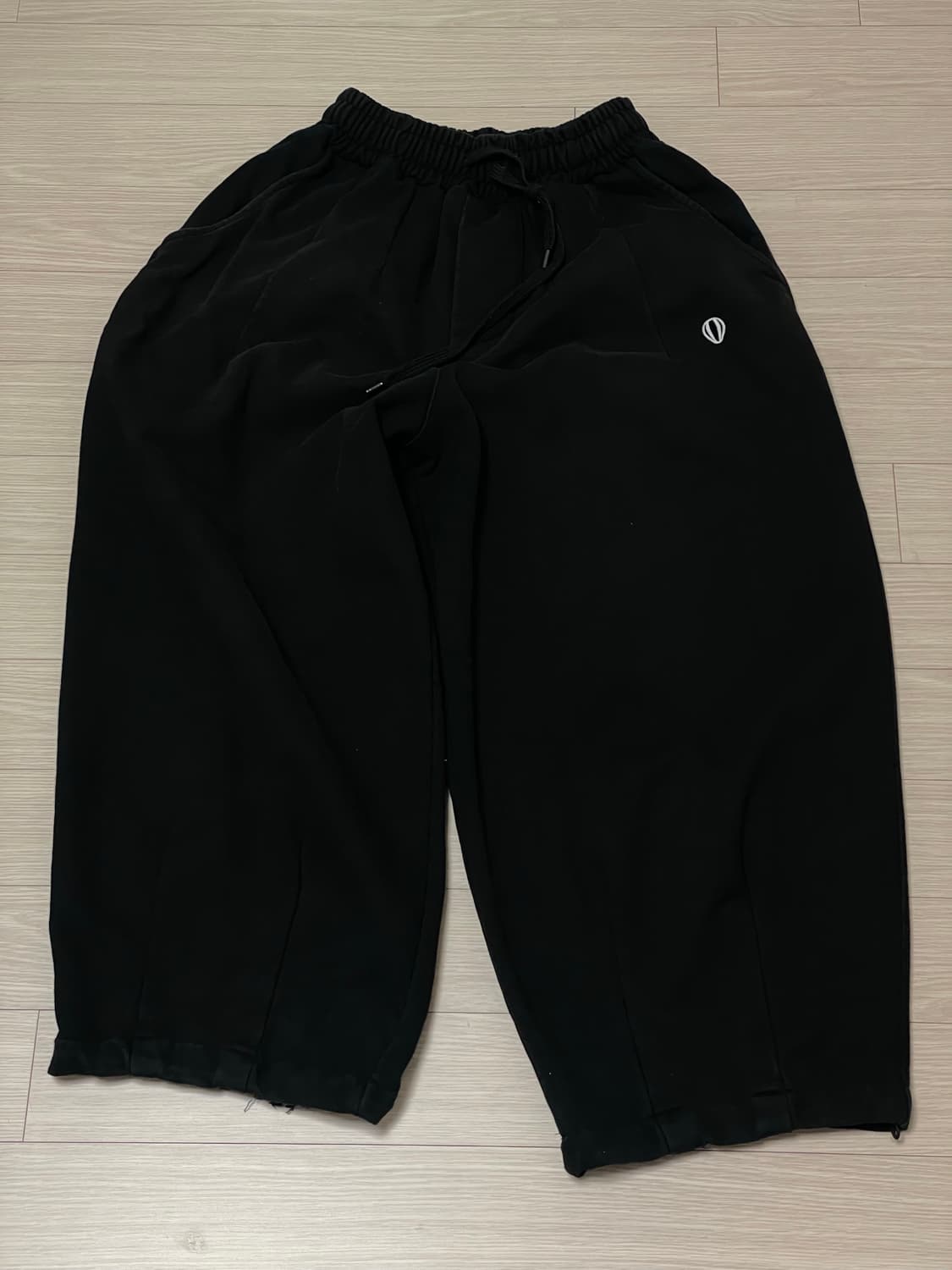 ANGLAN 앵글런 와이드 스웻 팬츠 블랙 상품이미지2