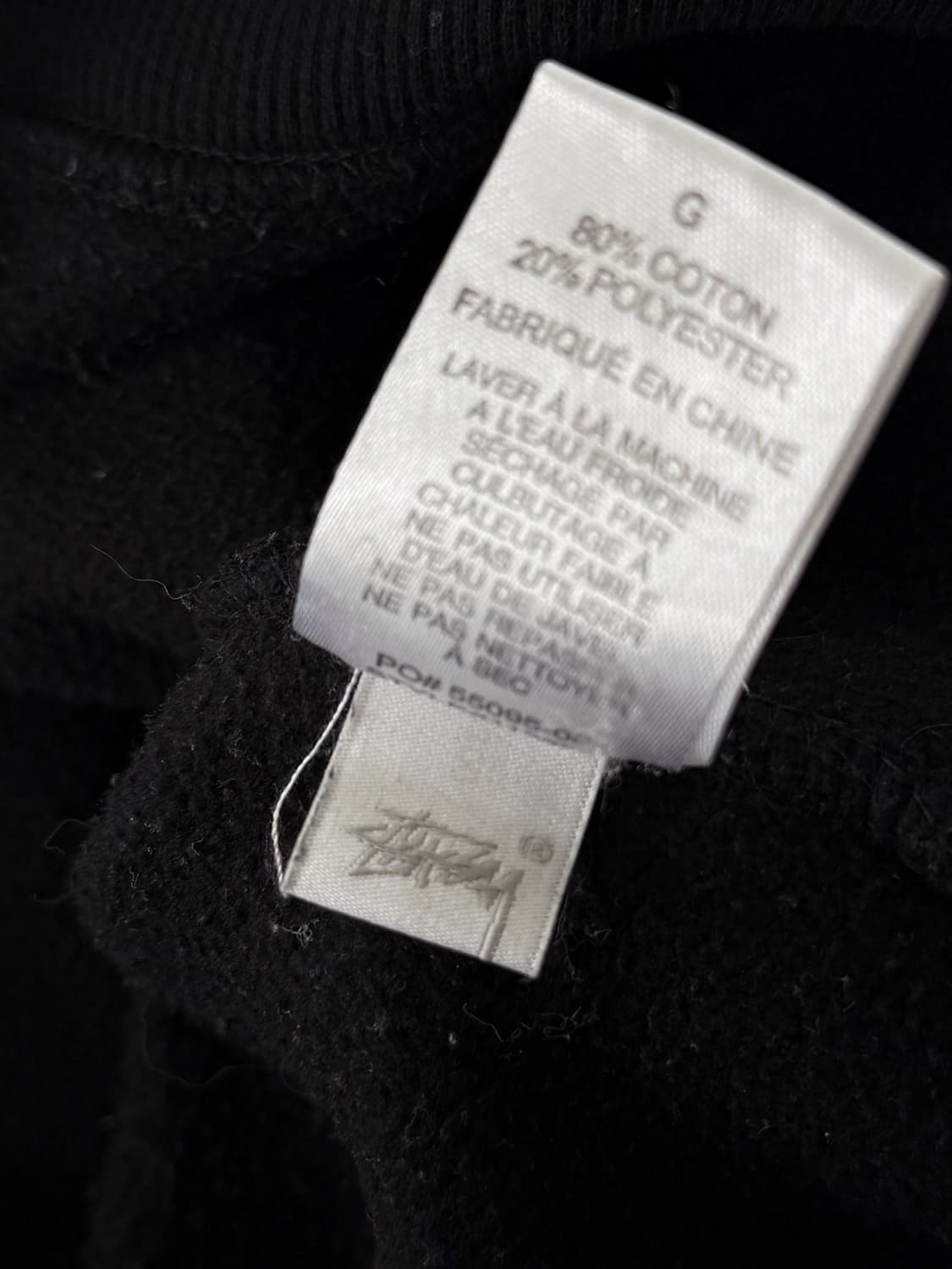 스투시 루즈핏 미드 스탁로고 블랙 스웻 후드 상품이미지7