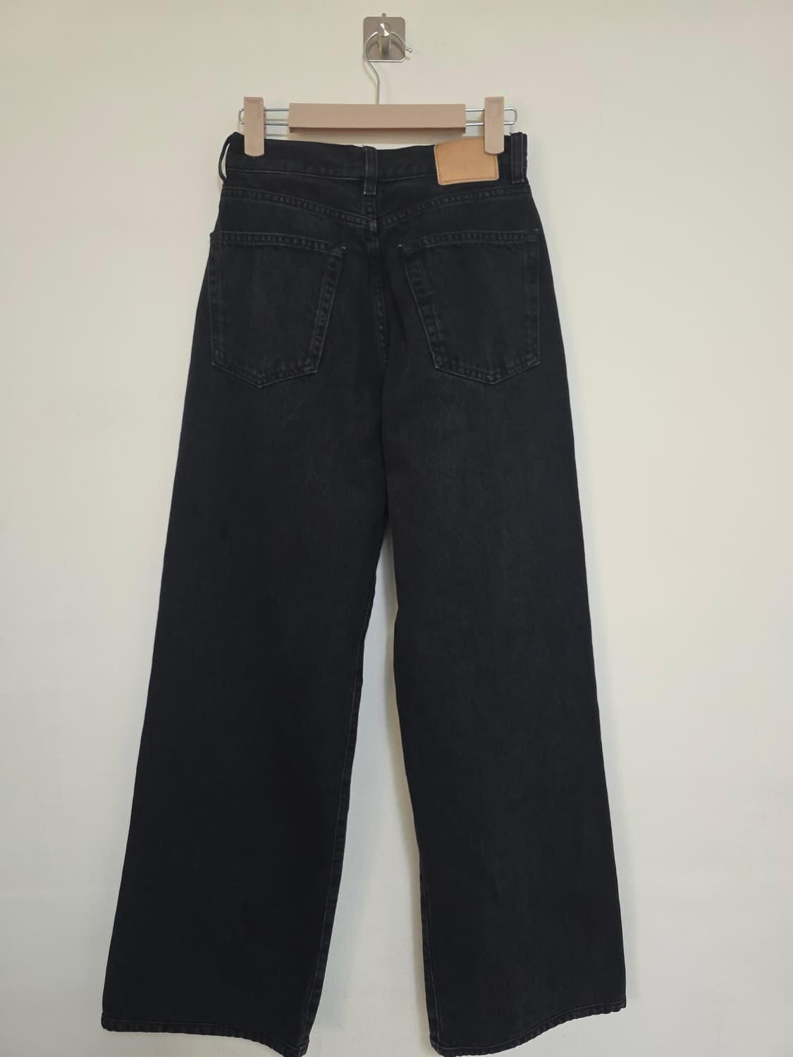 6397 블랙 와이드 데님 팬츠 24 (허리 24–25인치) 상품이미지2