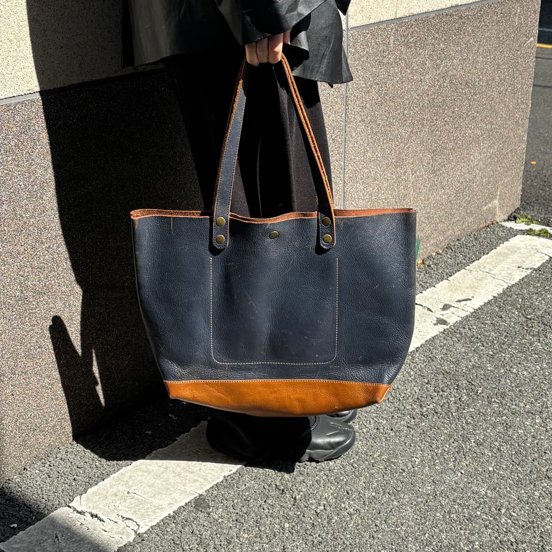 vtg cowhide tone tote bag 상품이미지2
