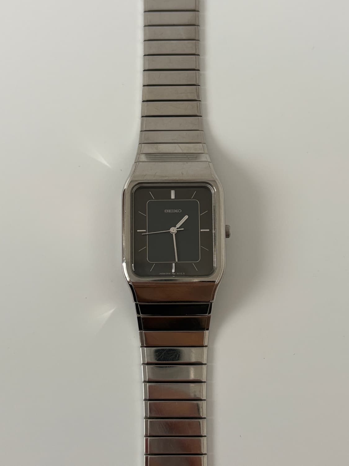 80s black dial silver square quartz 상품이미지3