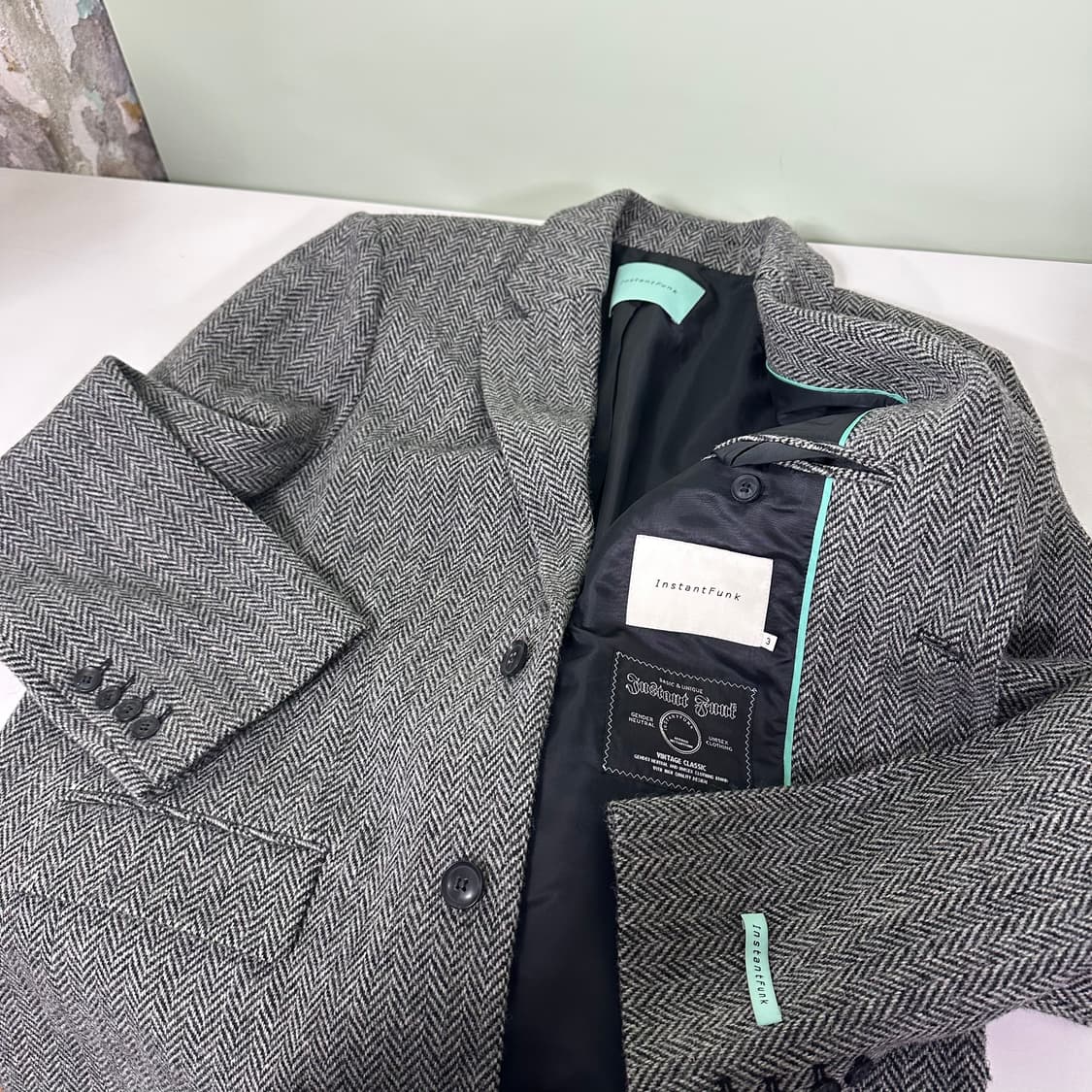 95-100 인스턴트펑크 헤링본 블레이저 상품이미지2