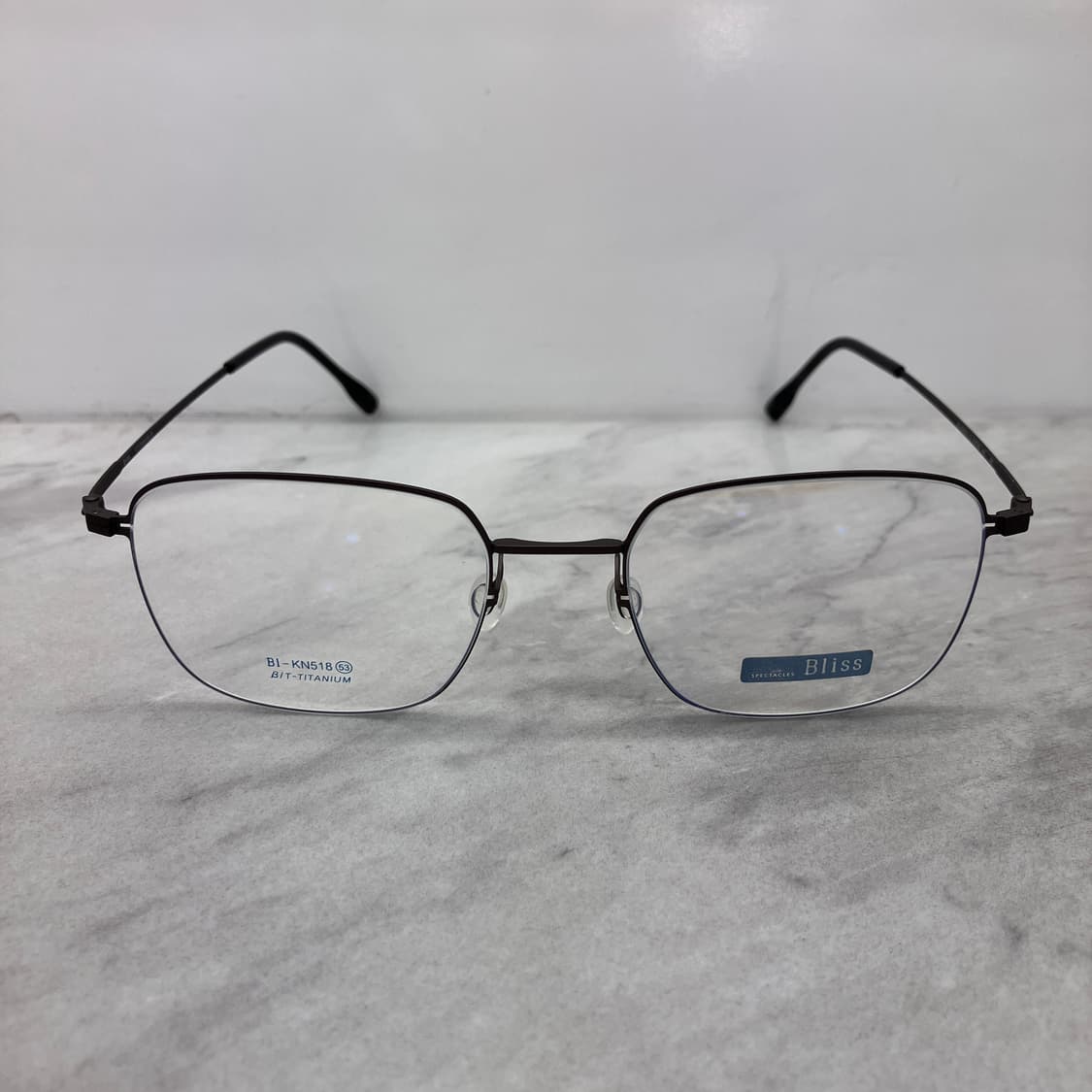 B93 블리스 Bliss 매트 실버 스퀘어 역산각 건메탈 안경 상품이미지6