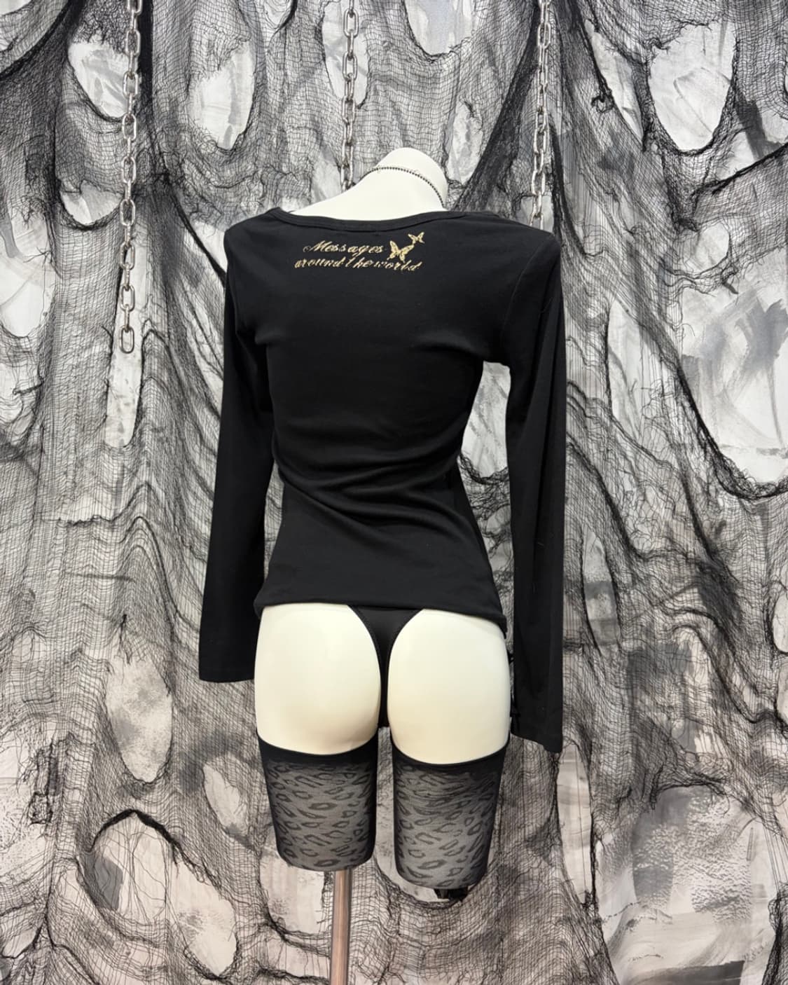 Y2K  Glitter cubic Butterfly long sleeve 상품이미지7
