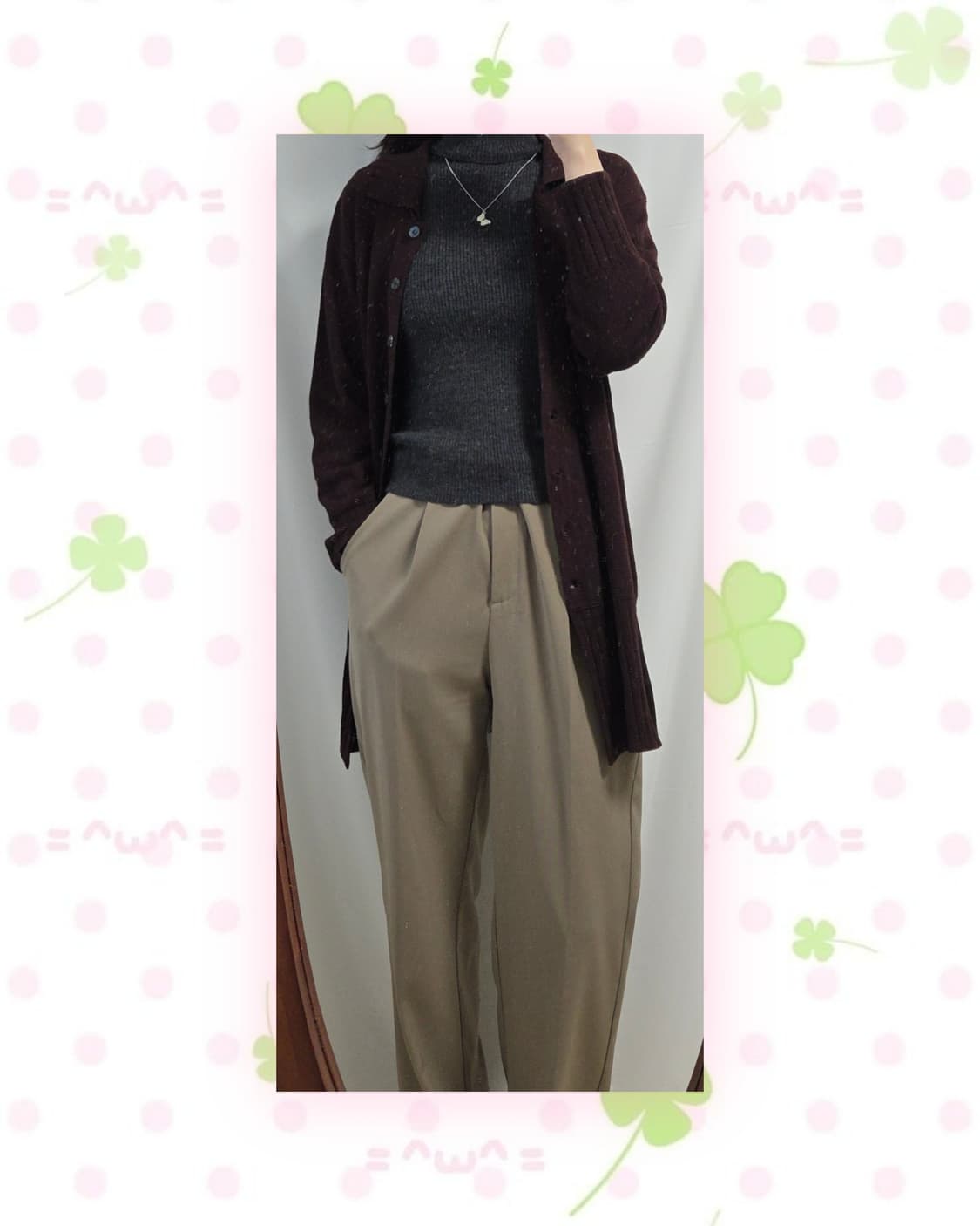 초코브라운 울 가디건 상품이미지1