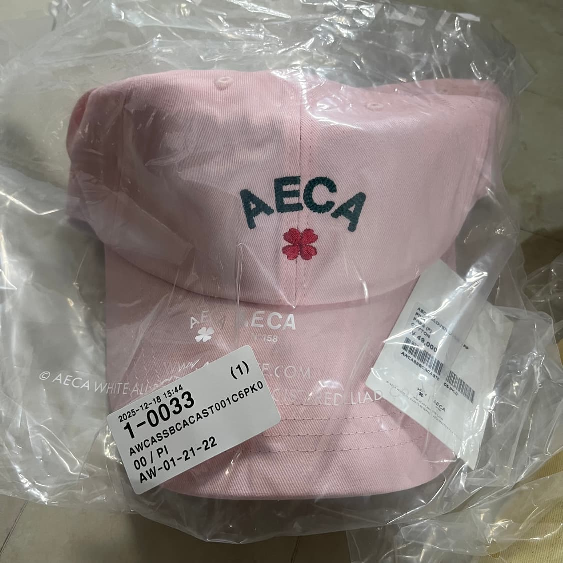 새상품)에이카화이트 자수로고 볼캡 핑크 옐로우 일괄 상품이미지2
