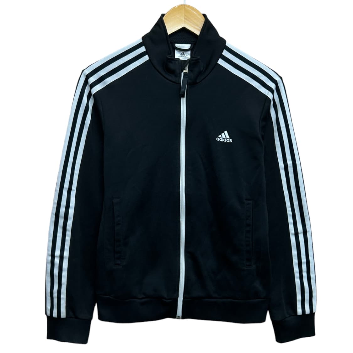 아디다스 블랙 화이트 삼선 트랙탑 져지 L 상품이미지4