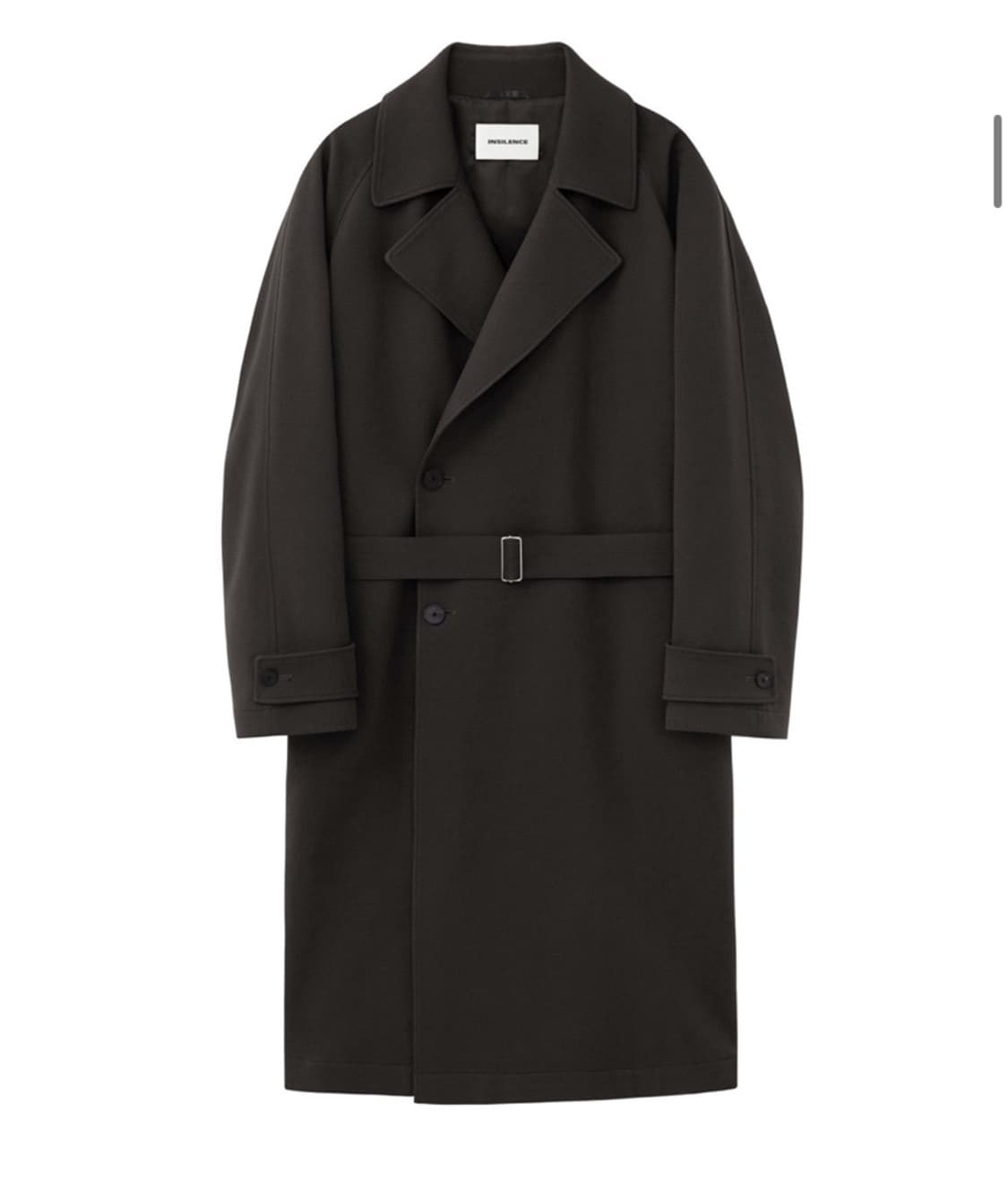 인사일런스 울 블랜드 롱 트렌치 코트 다크 브라운 L 상품이미지2