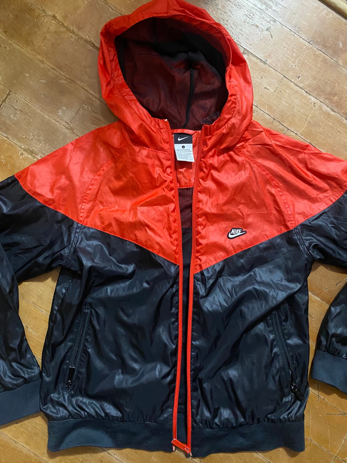 나이키 여성 오렌지/블랙 바람막이 L 상품이미지1