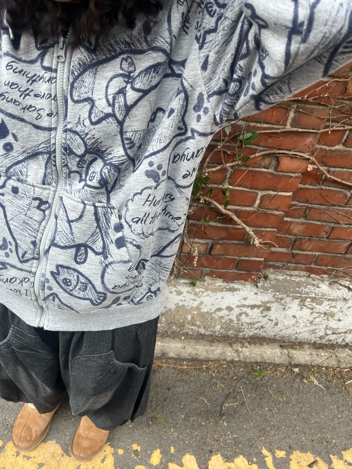 Necobuch-san 고양이 캐릭터 후드 집업 상품이미지5