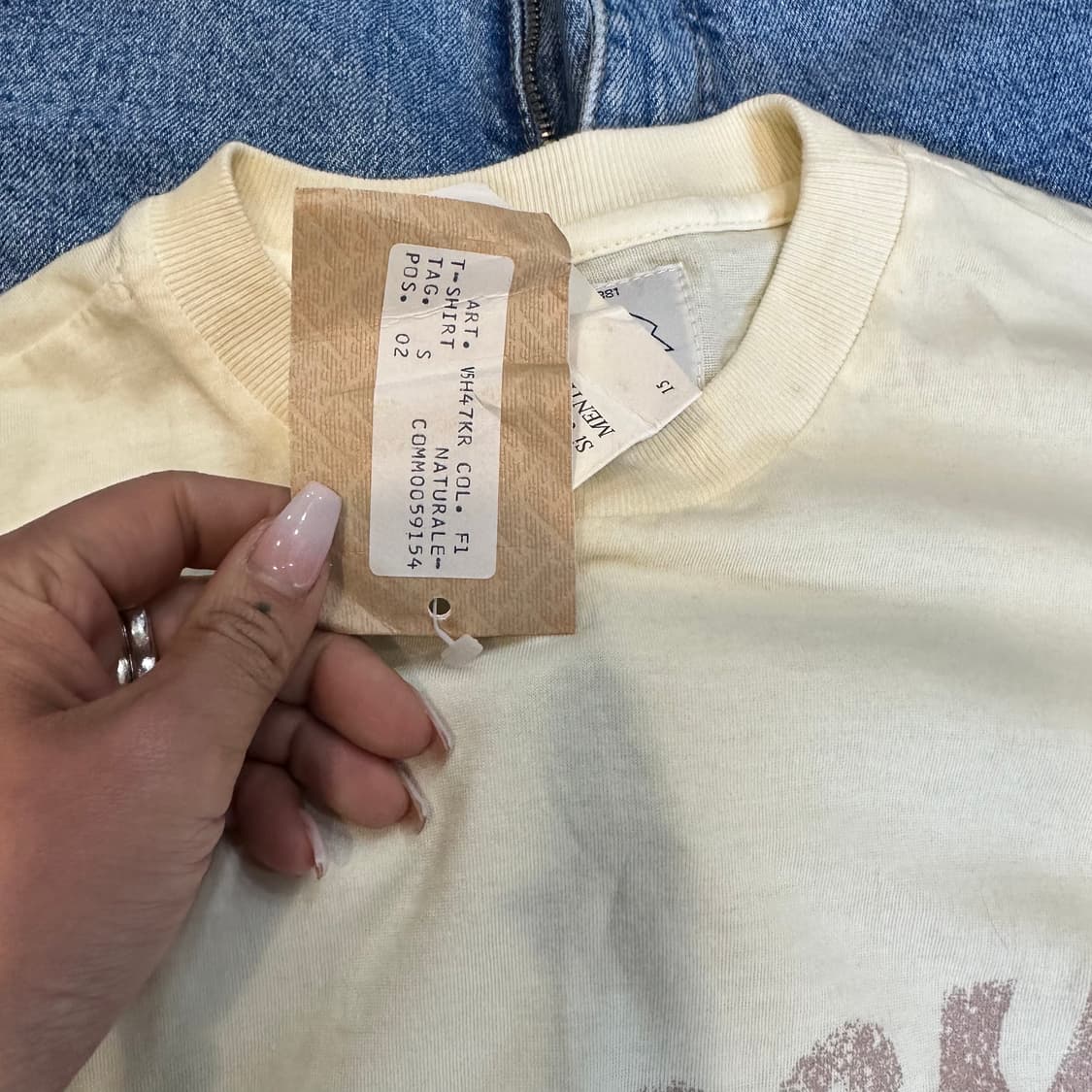 아르마니 아르마니진 크림 반팔 티셔츠M 상품이미지8