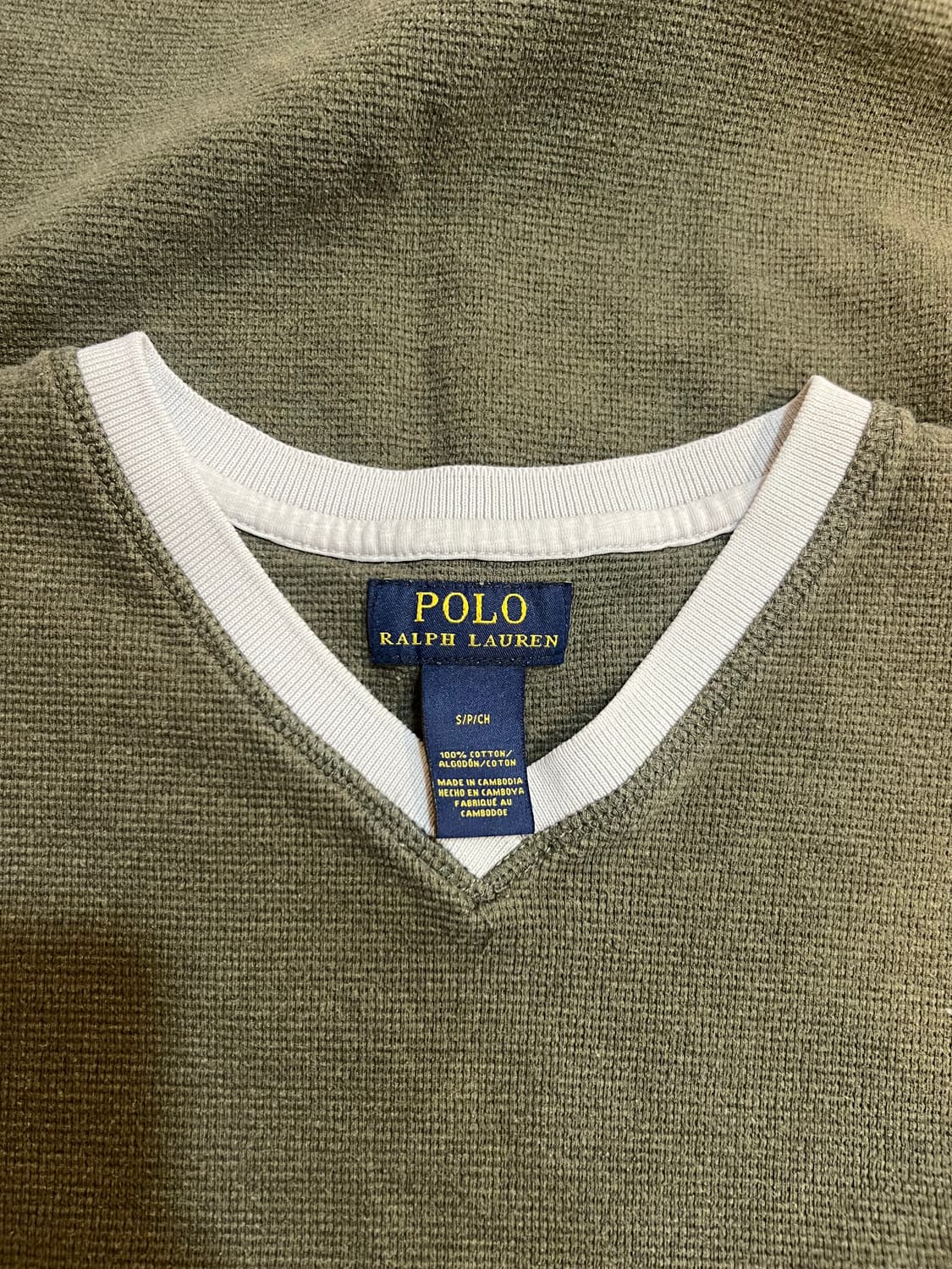 폴로랄프로렌 여성 카키 와플티셔츠 브이넥반팔티셔츠 상품이미지6