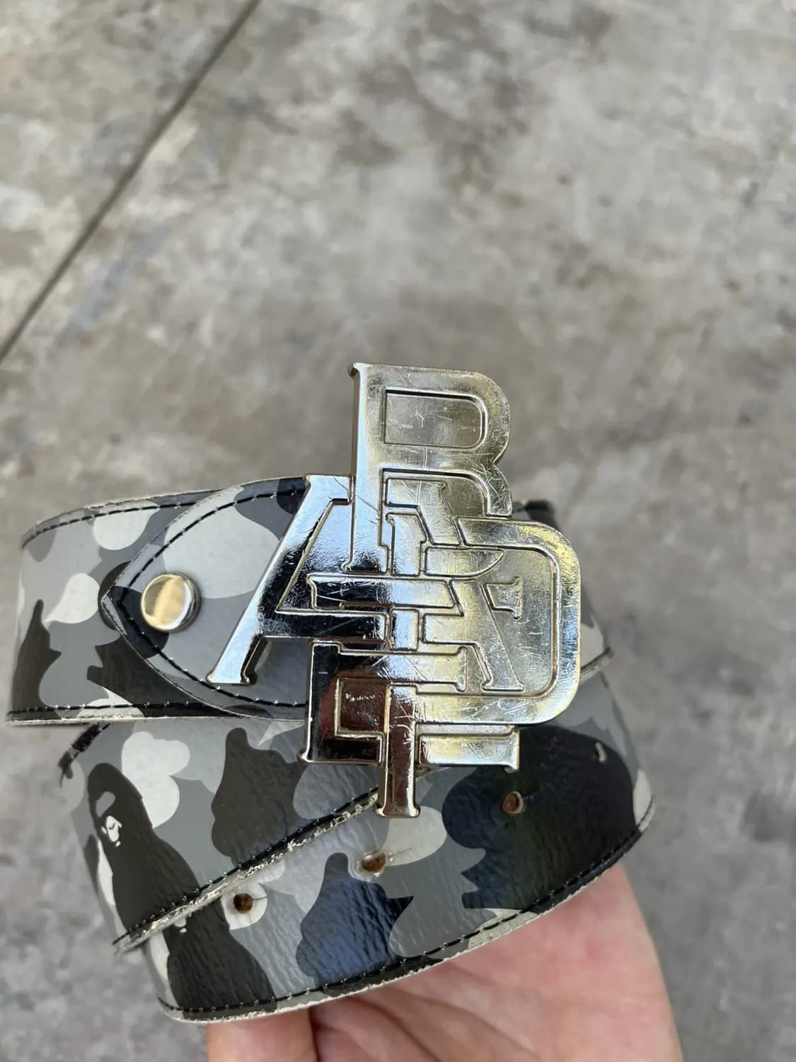 베이프 A Bathing Ape의 카모 패턴 가죽 벨트 상품이미지2