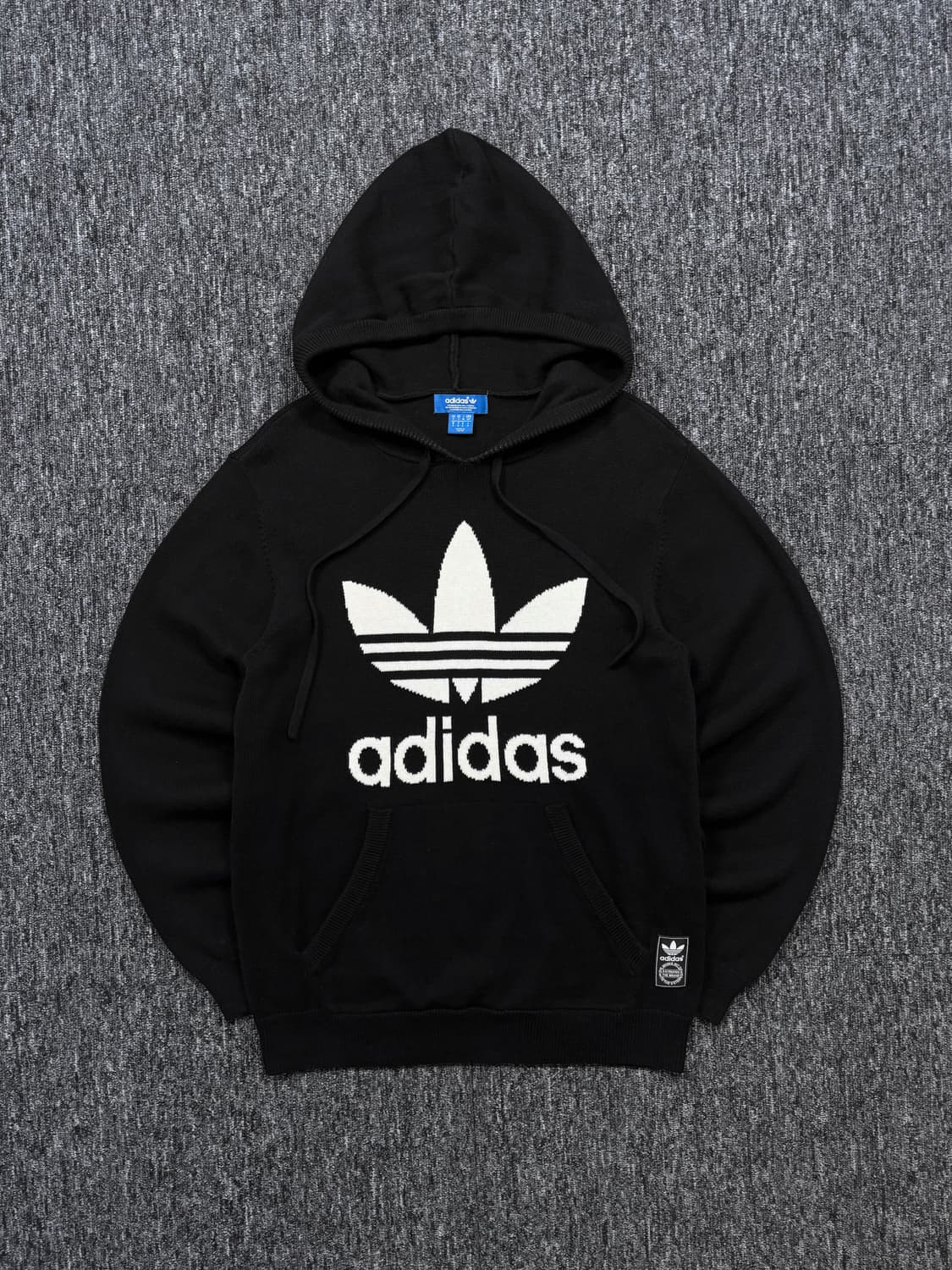 아디다스 빅로고 블랙 니트 후드 상품이미지3