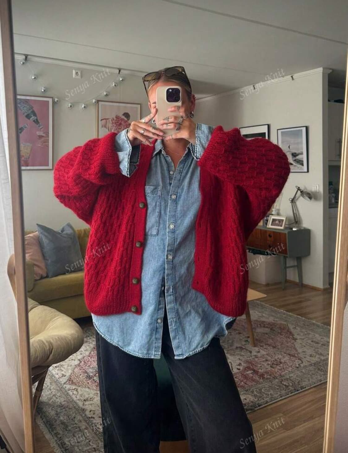 빨간 가디건 상품이미지1