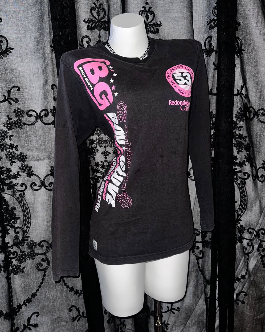 Pink lettering kitsch long-sleeved 상품이미지1