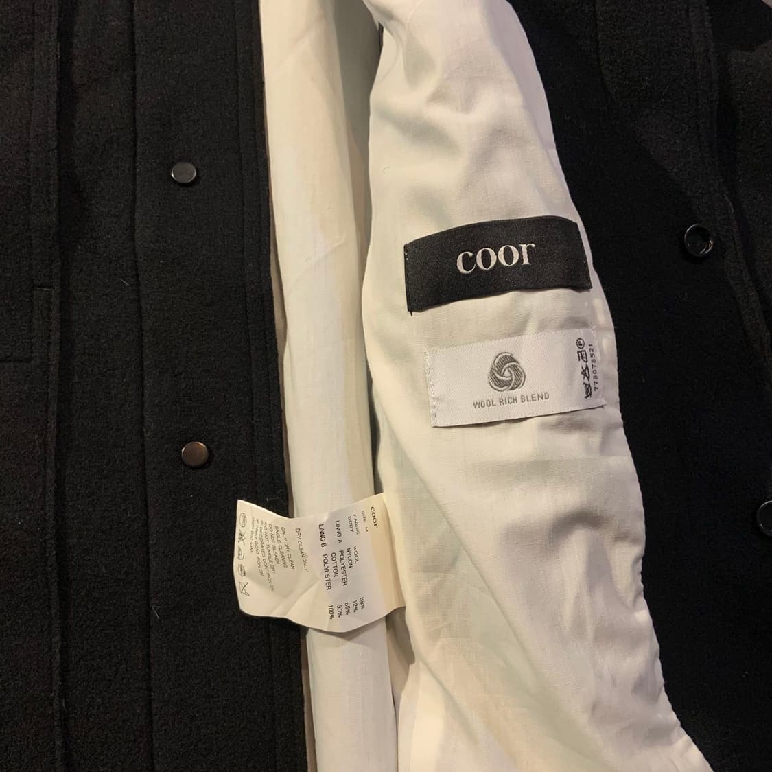 coor 쿠어 컷오프 울 쇼트 블루종 자켓 M 105 울88% 상품이미지4