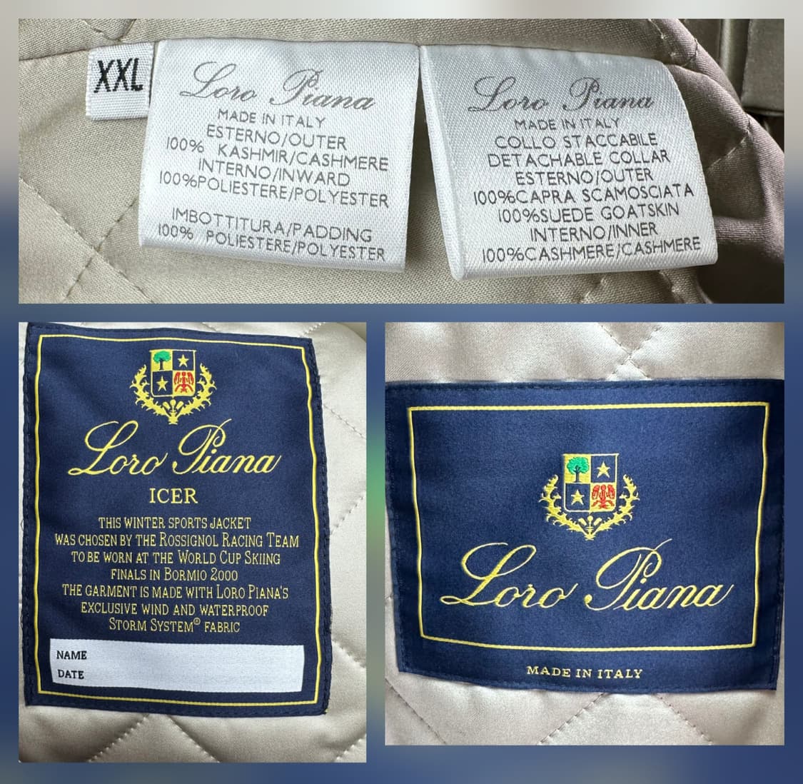 로로피아나 아이서 캐시미어100 헤링본 자켓 XXL(110~115) 새제 상품이미지7