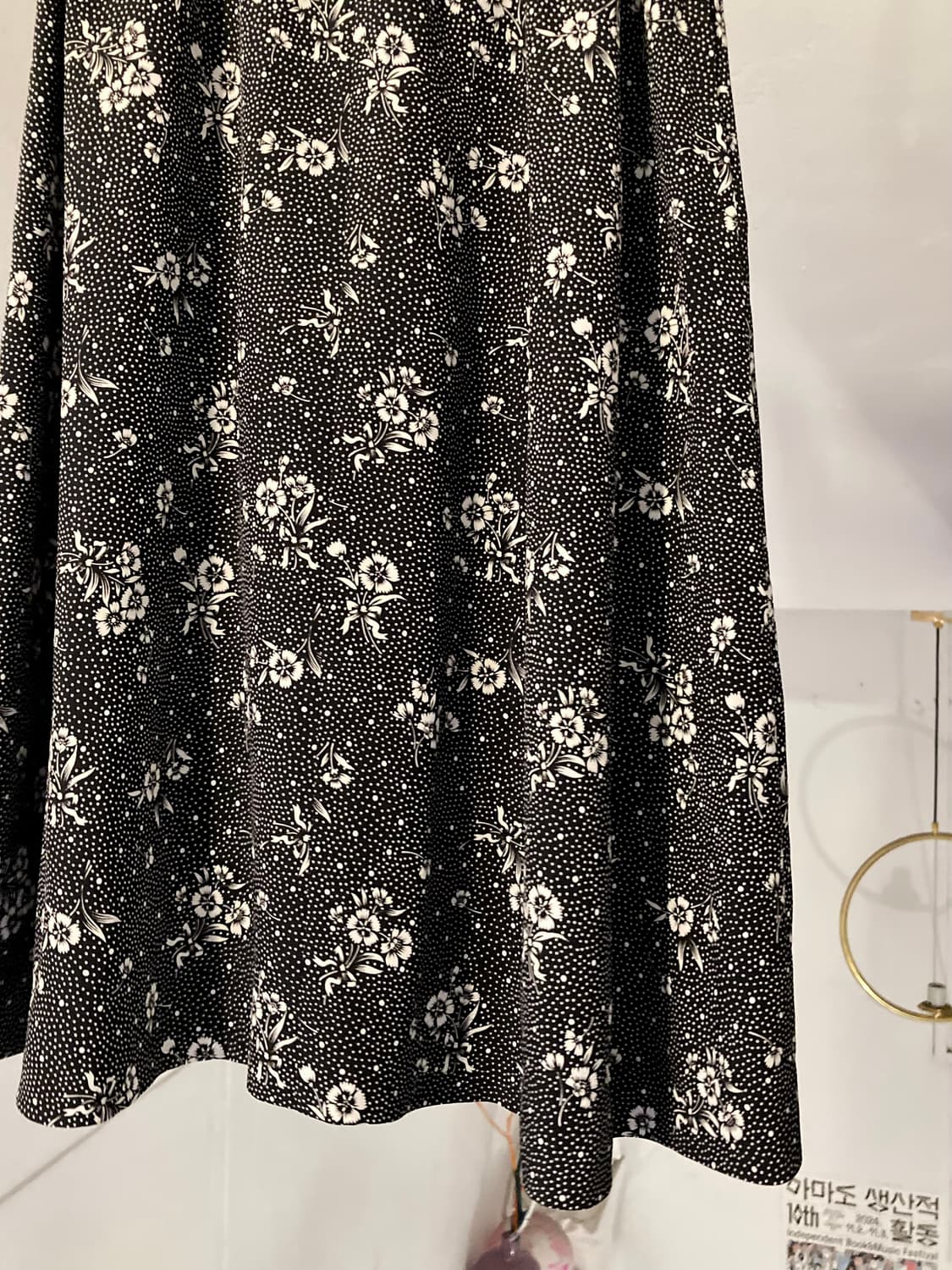 y2k 플라워 스판 미디 플레어 스커트 상품이미지2