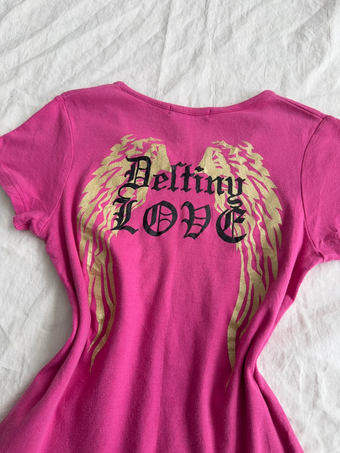 갸루 펑크 딱붙 반팔탑 상품이미지1