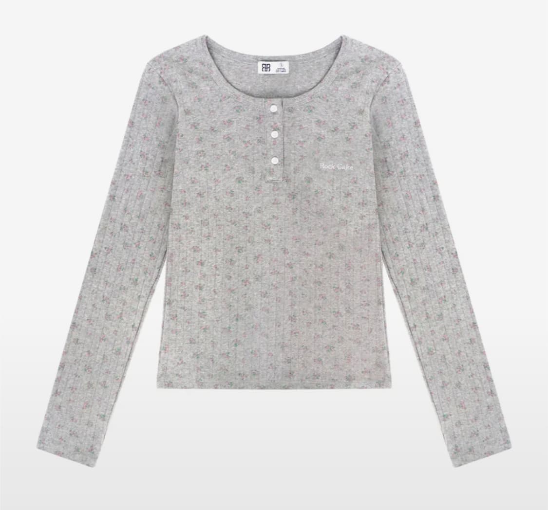 락케이크 플라워 패턴 티셔츠 상품이미지1