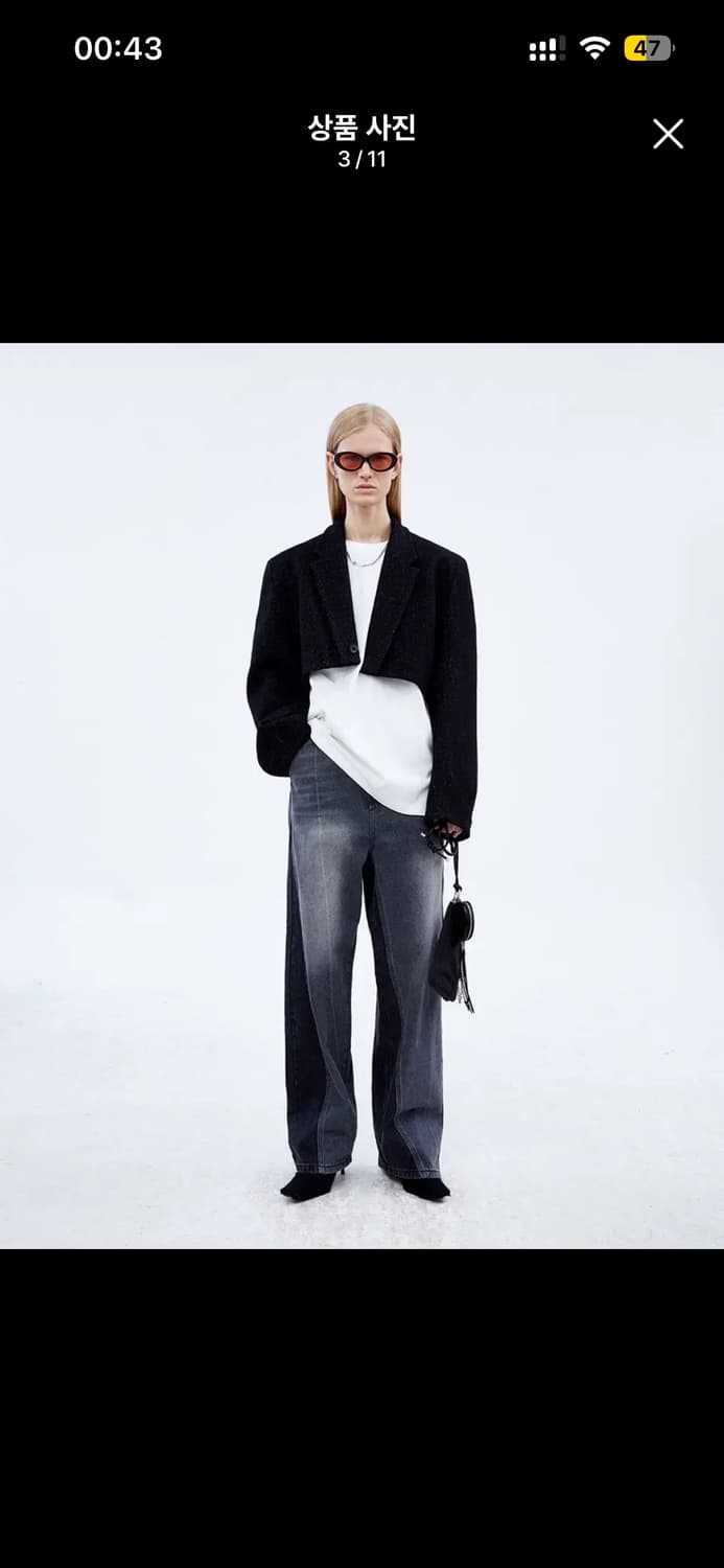 아더에러 21fw  트위스터진 흑청 A3 거의 새거 상품이미지2