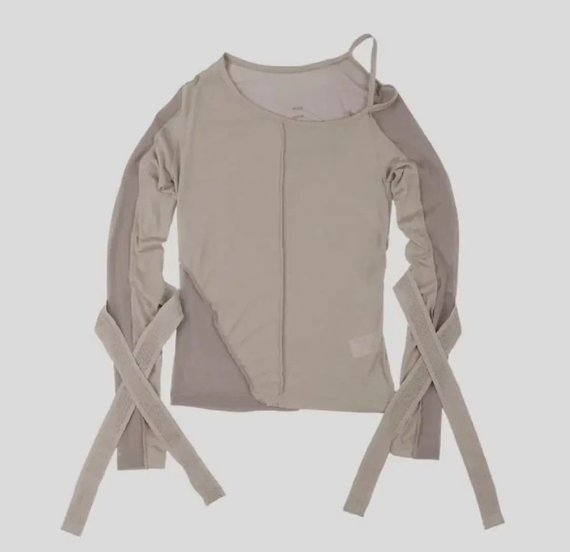 (구매) 오호스 bandage mesh t shirt 밴디지 메시 티셔츠 상품이미지1