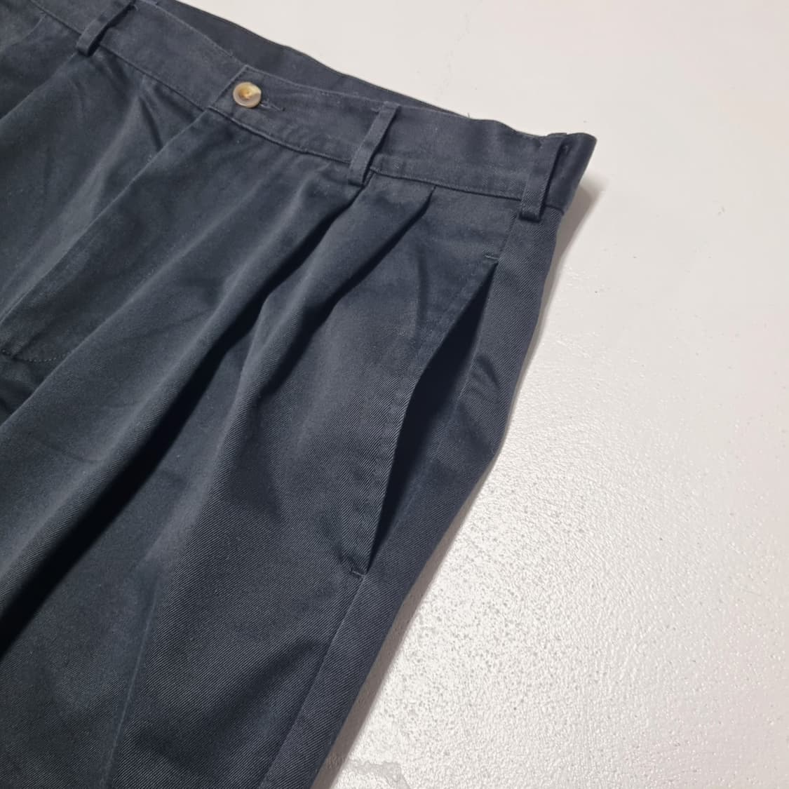 LANDS END 투턱 와이드 치노팬츠 블랙 - 33 상품이미지5