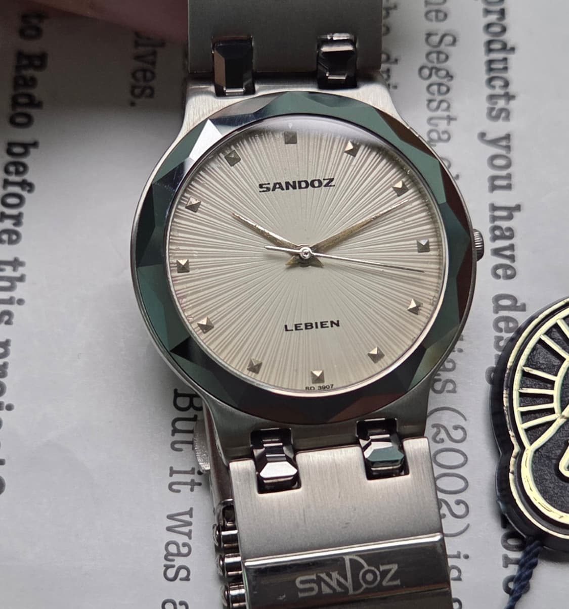 데드스탁] 빈티지 산도즈 르비엔 텅스텐베젤 입체판 칼침핸즈 쿼츠 남성용
 상품이미지1