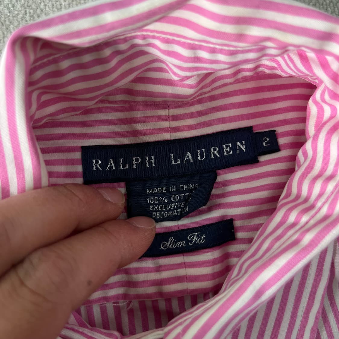 W 95 폴로랄프로렌 핑크 스트라이프 셔츠 상품이미지3