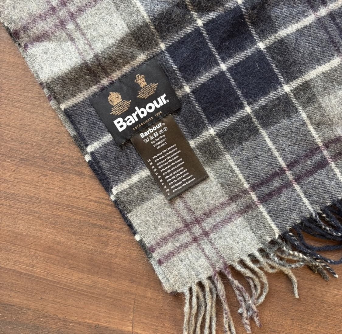 15372 - 바버 체크 울 머플러 (울 90% 캐시미어 10%) 상품이미지3