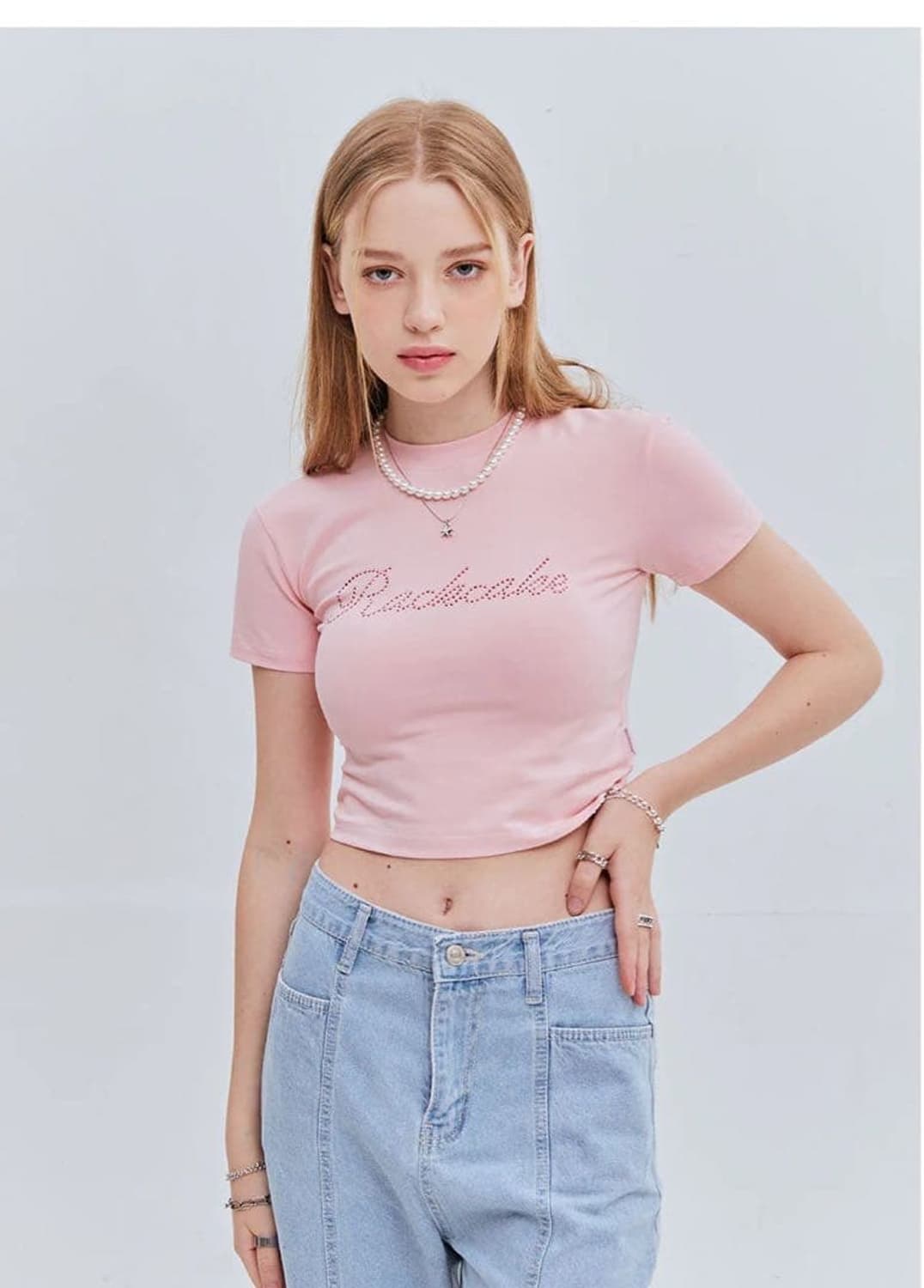 락케이크 스크립트 핫픽스 크롭티 핑크 상품이미지4