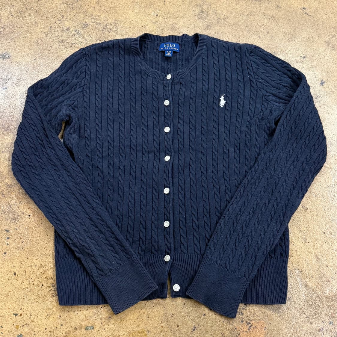 폴로 랄프로렌 네이비 꽈배기 니트 가디건  상품이미지2