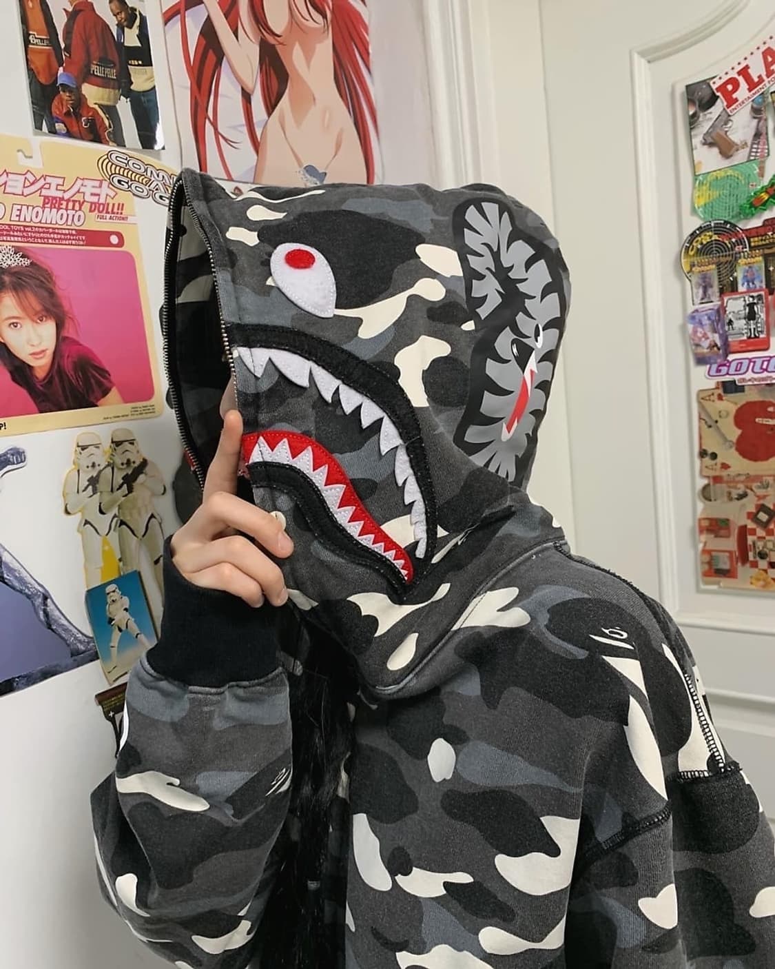 베이프 샤크 시티카모 후드집업 XXL 상품이미지3