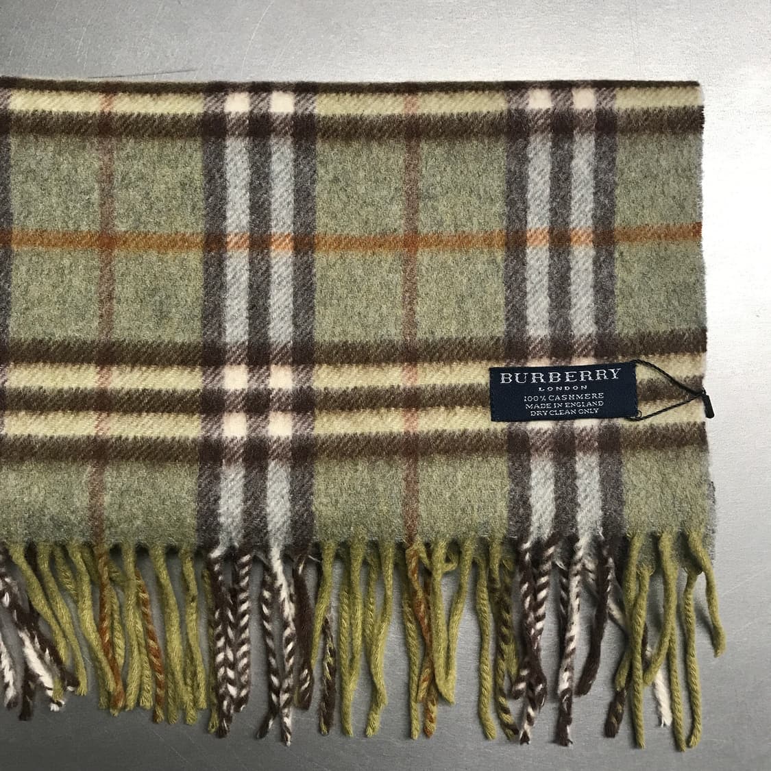 버버리 정품 캐시미어 머플러 그린 상품이미지3