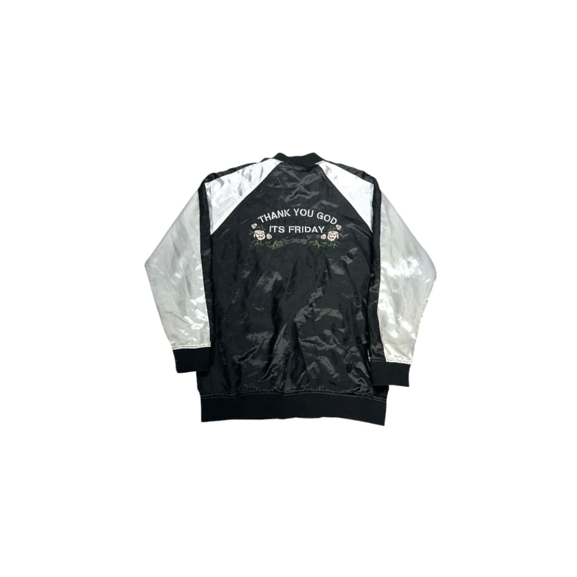 일본 빈티지 블랙 화이트 꽃 자수 자켓  상품이미지5